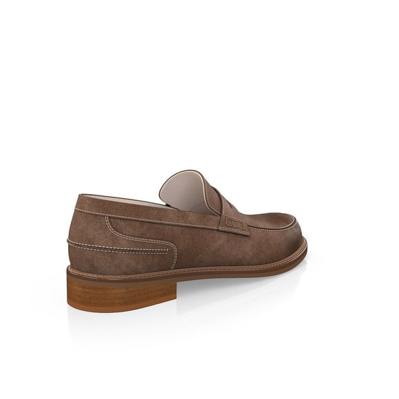 Bashwood Handmade Brown Suede Leather Loafers For Men